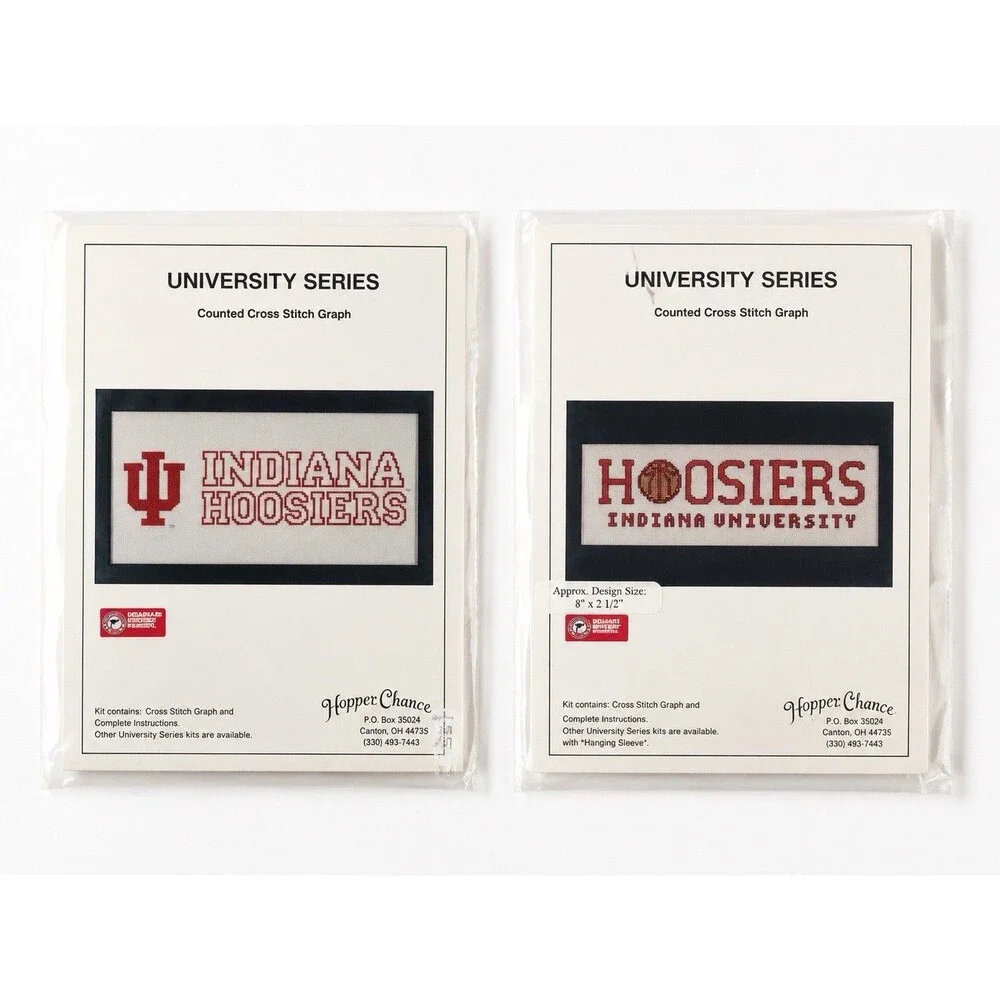 Vintage Indiana University Hoosiers Cross Stitch Graphs Lot of 2 Sealed IU
